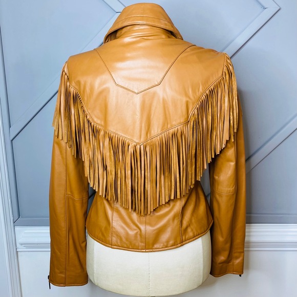 Joseph Israel New York Lamb Leather Western Fringe Jacket Women's Size L - Picture 4 of 10
